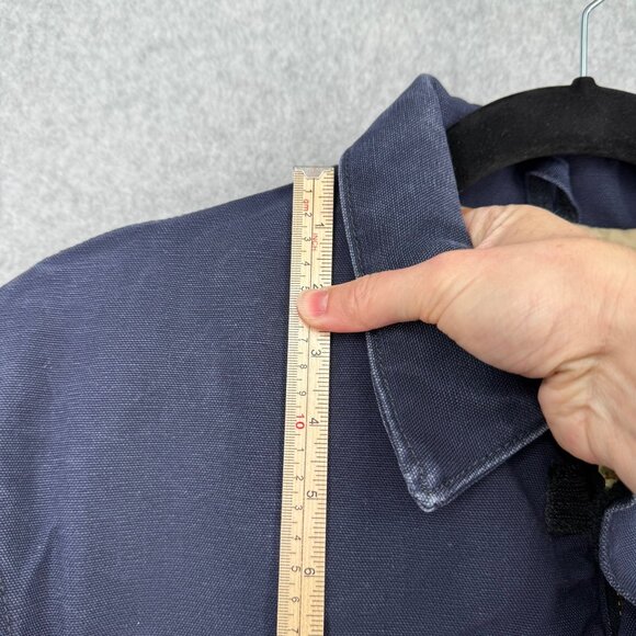 Carhartt Flame Resistant Duck Traditional Coat Size L Navy Quilt Lined 3 Warmest - Picture 15 of 16